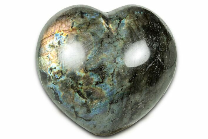 Flashy Polished Labradorite Heart - Madagascar #327245